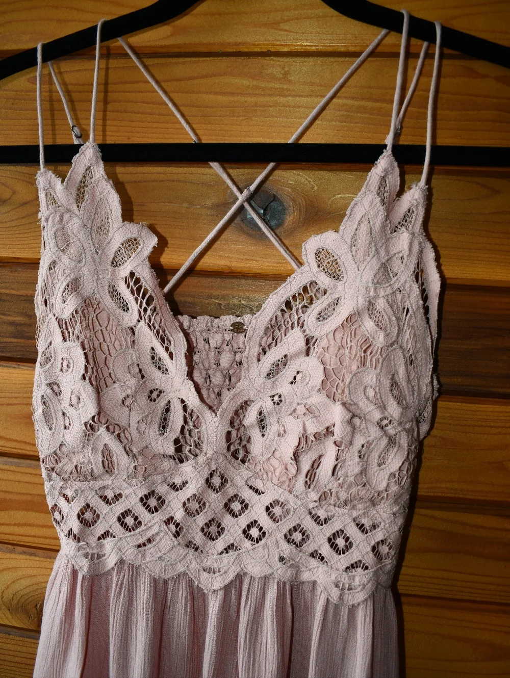 Free People Slip Dress Womens Rose Pink Mini Adella Lace Size Medium - Picture 7 of 8